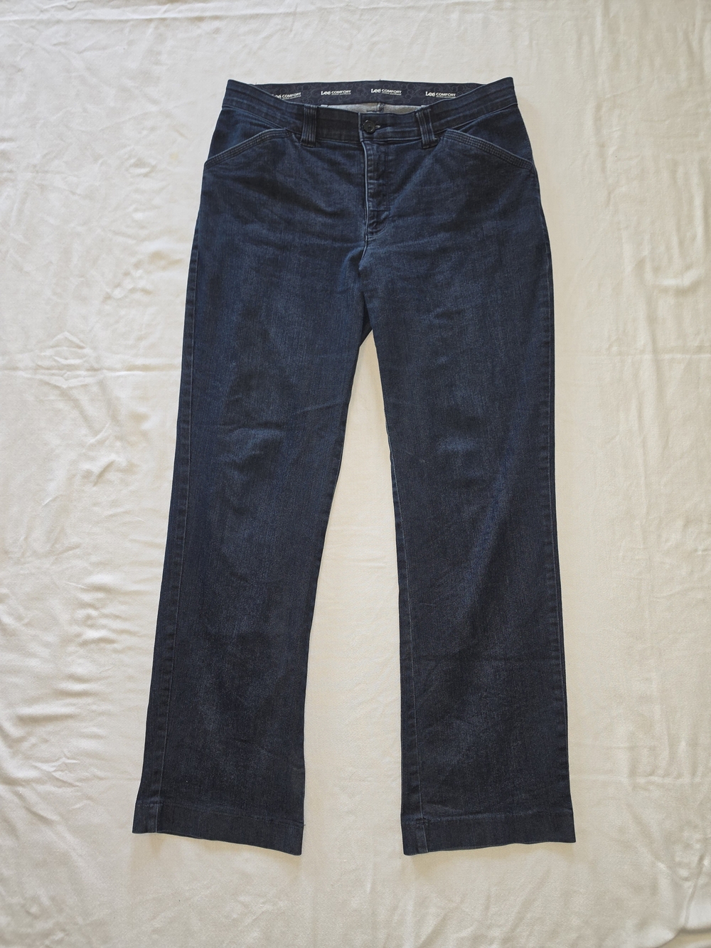 Lee Comfort Stretch Waistband Straight Leg Women’s Jeans in Dark Blue Size 14